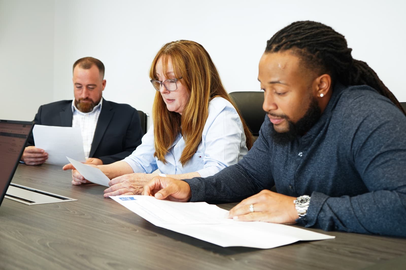 Road Ready Insurance agents reviewing a policy together