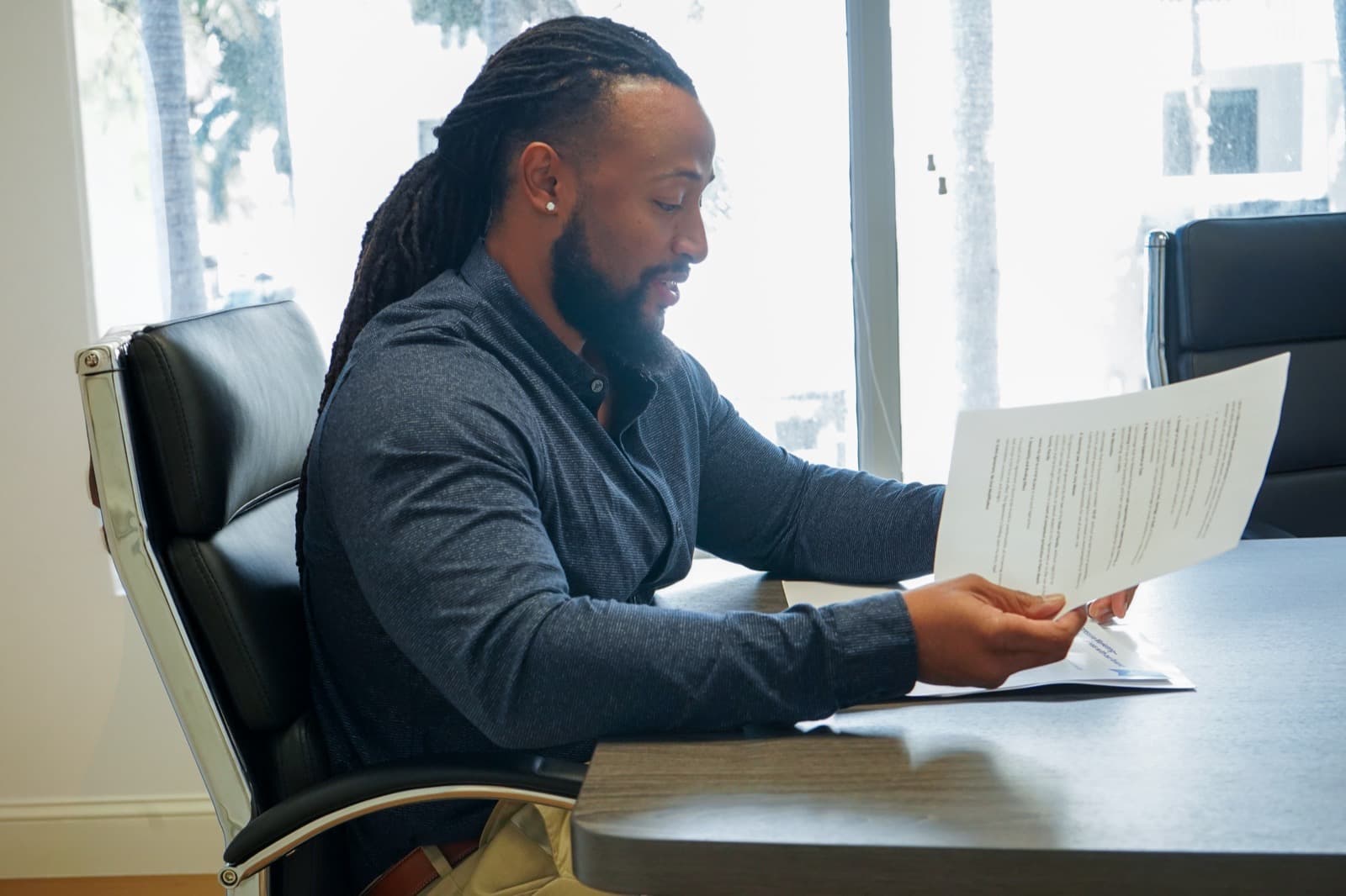 A Road Ready agent reviewing a client's paperwork